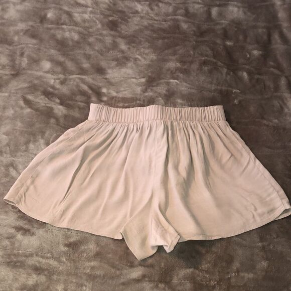 FREE F21 XS Light Brown Lace up Front High Waist Dress Shorts - Picture 2 of 7